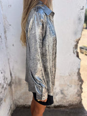 Ana | Metallic Trendy Blouse Blouse