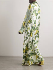 Delicate Floral And Fruit Print Maxi Dress Dresses