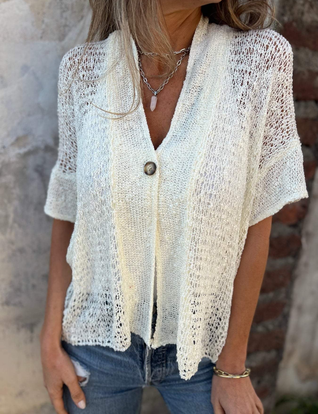 Ivonie | Elegant Textured Top White (Almost sold out) Boho Collection
