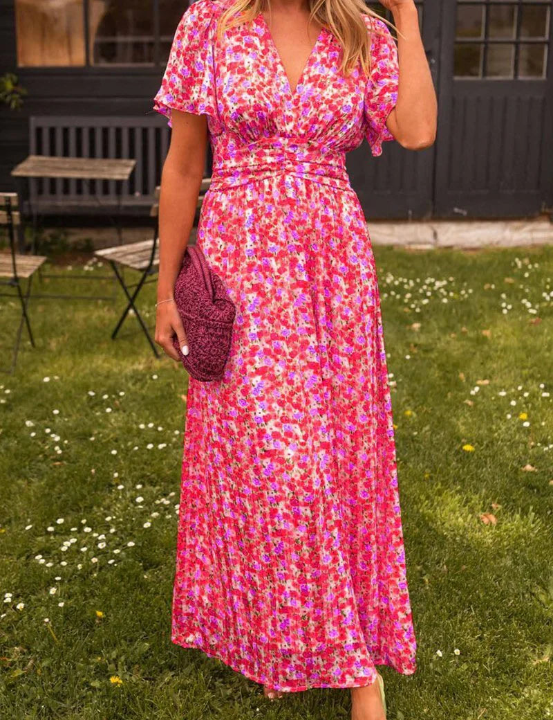 Madeline™ | Long Floral Summer Dress Red Dresses