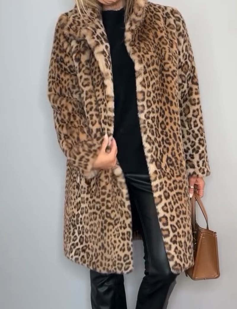 Chic Leopard Print Coat Coats & Jackets