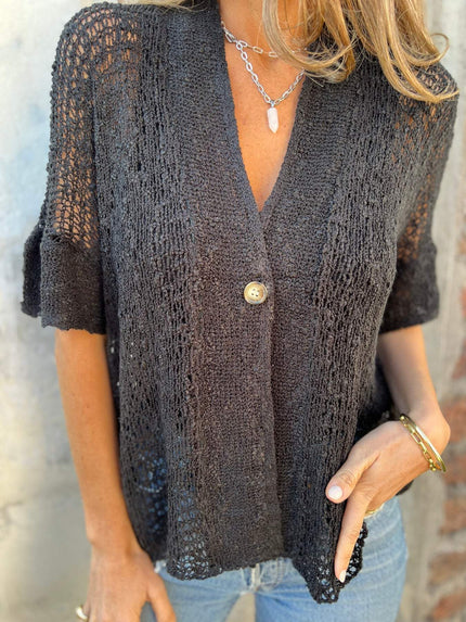 Ivonie | Elegant Textured Top Black (Almost sold out) Boho Collection