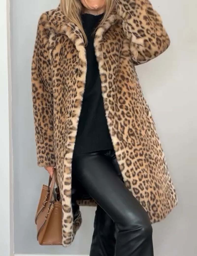 Chic Leopard Print Coat Coats & Jackets