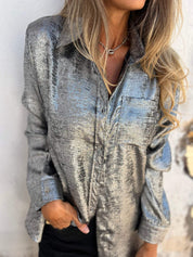 Ana | Metallic Trendy Blouse Blouse