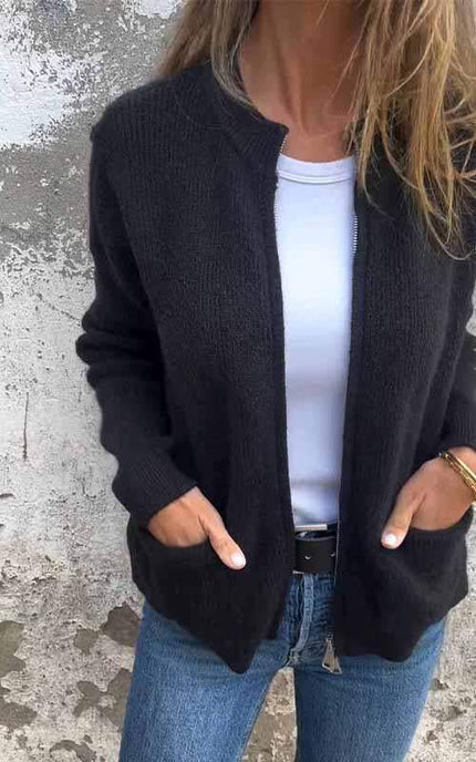 Bodil | Zipper Cardigan Black