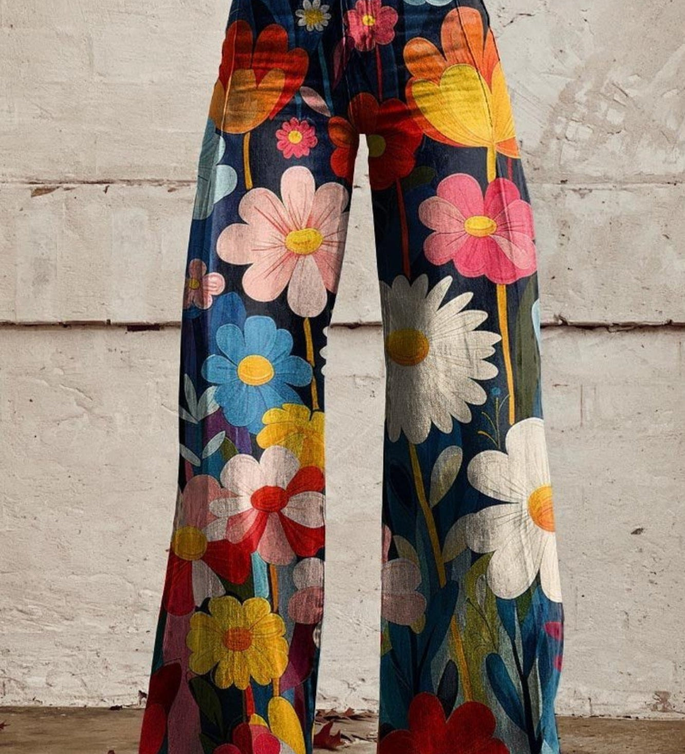 Boho Vibes Wide-Leg Trousers Florar Trousers