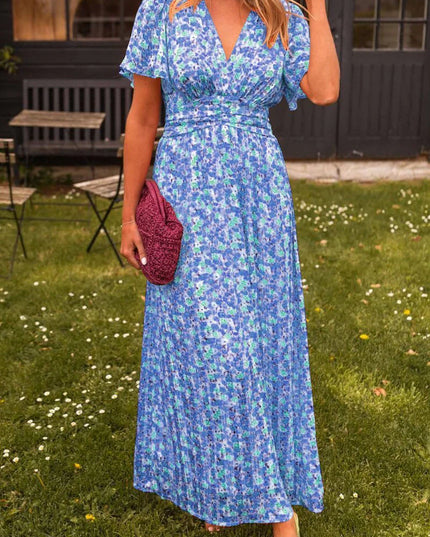 Madeline™ | Long Floral Summer Dress Blue Dresses
