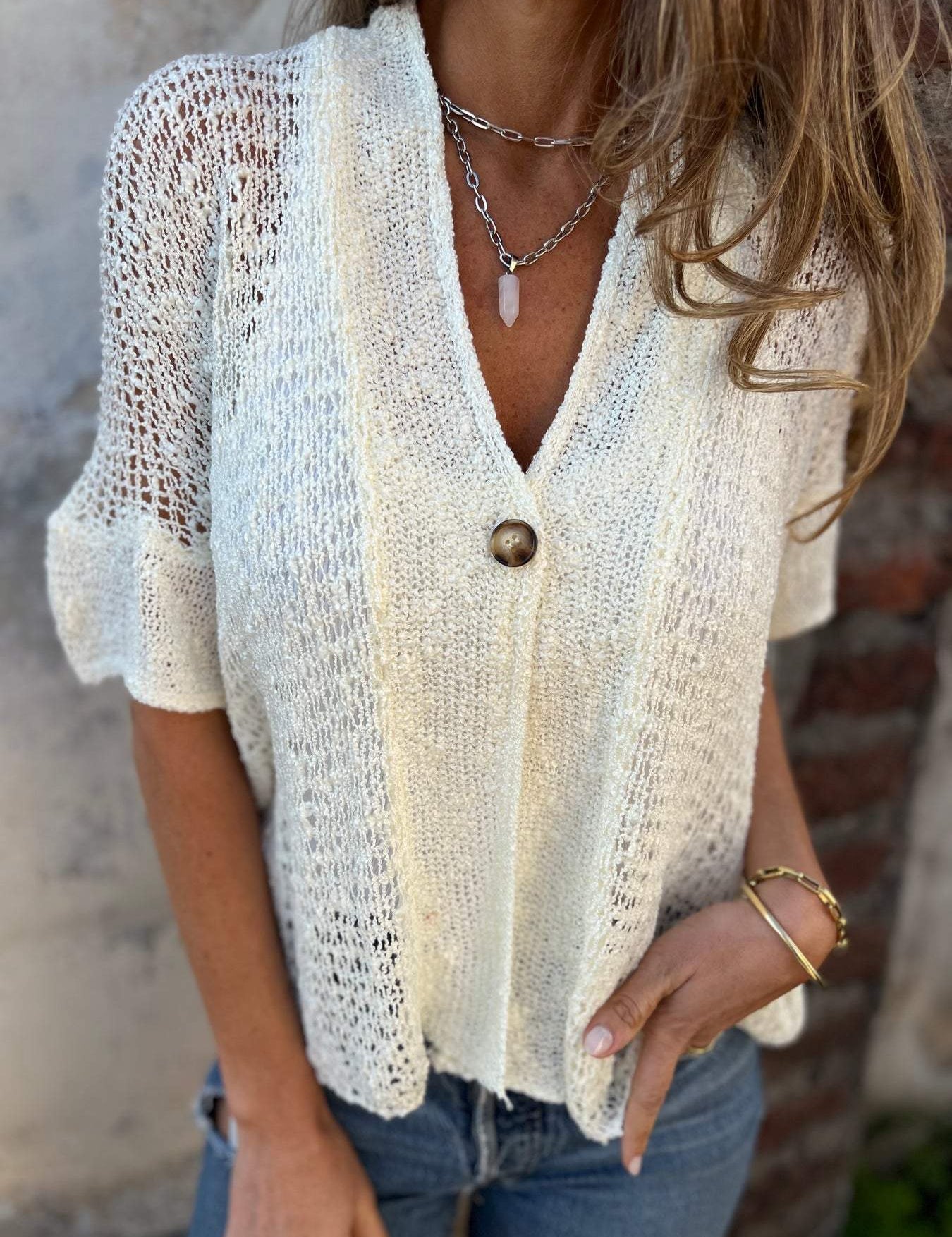 Ivonie | Elegant Textured Top Boho Collection