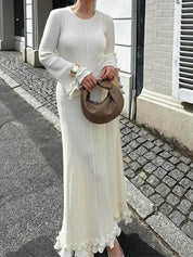 Knitted Trumpet Sleeve Maxi Dress Dresses