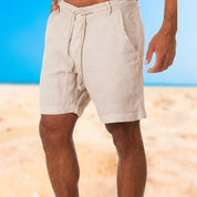 Caleb | Linen Men's Shorts Beige Shorts