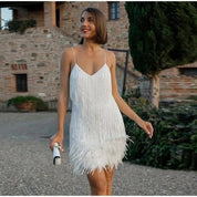 Women's Sequin Feather Mini Dress Dresses