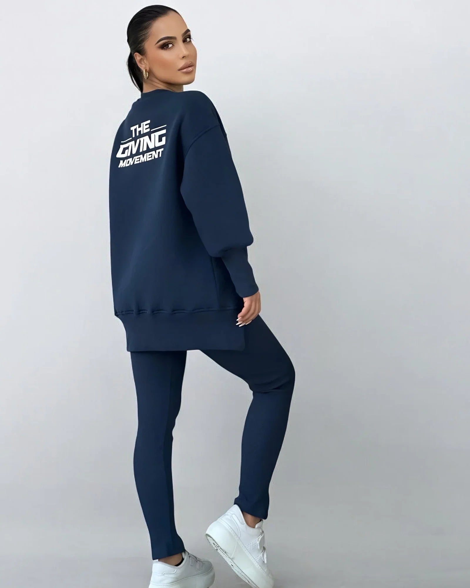 Felicia™ | Casual Sweatshirt Leggings Set Blue Two piece set