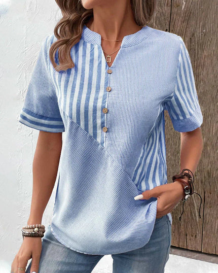 Brielle | Cotton Blouse Blue Blouse