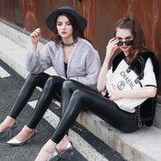 Fleece-Lined High-Waisted Faux Leather Leggings Leggings