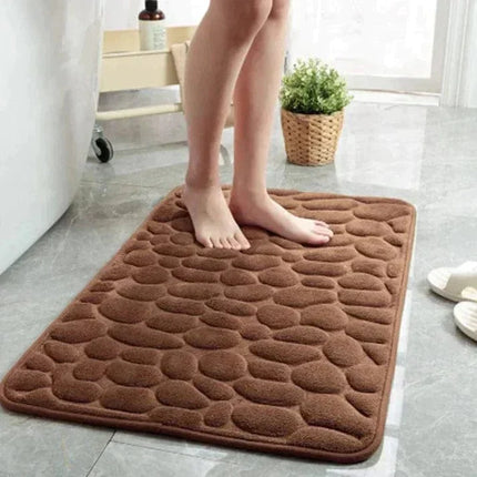 ComfortStep™ Luxury Anti-Slip Bath Mat Brown Fire