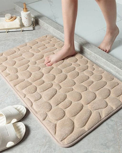 ComfortStep™ Luxury Anti-Slip Bath Mat Light Brown Fire