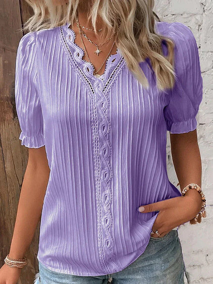 Clarisse | Elegant Lace Blouse Purple