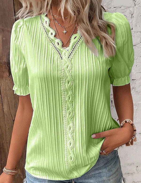 Clarisse | Elegant Lace Blouse Green