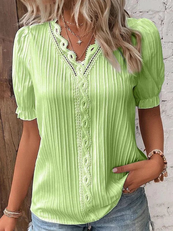 Clarisse | Elegant Lace Blouse Green