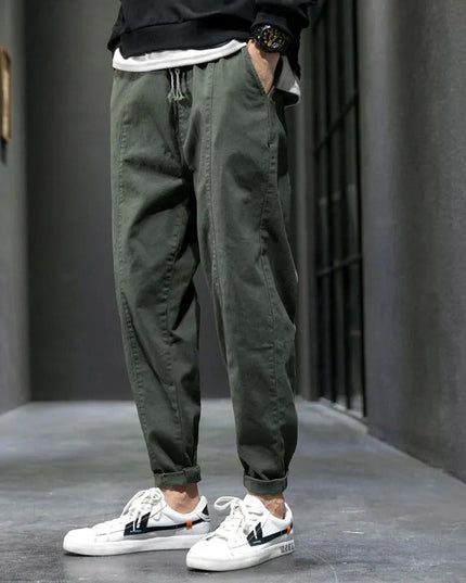 Men’s Slim Fit Stretch Trousers Army Green Men Pants