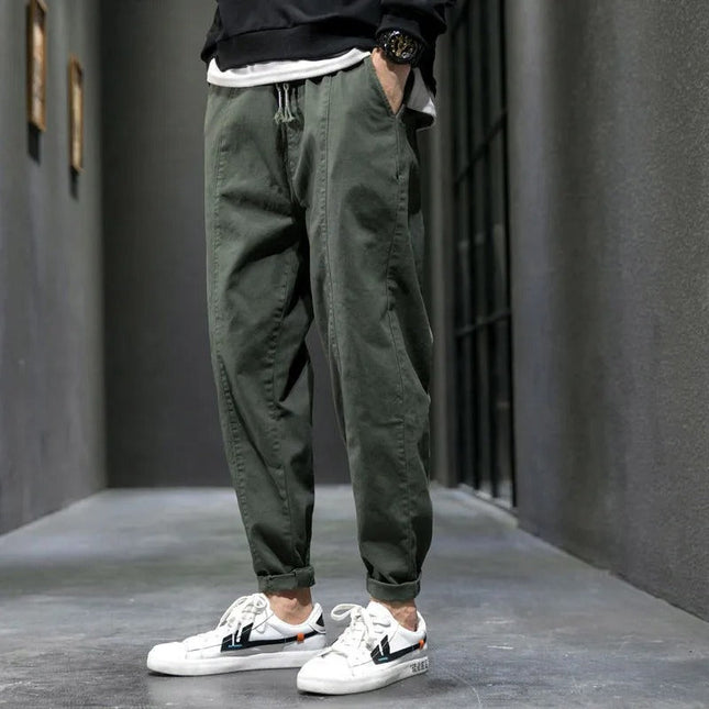 Men’s Slim Fit Stretch Trousers Army Green Men Pants