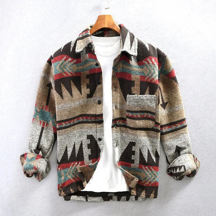 Mens Fashion Vintage Shirts Dark Brown Shirts
