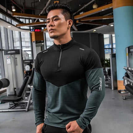 Travis | Zip-Up Shirt Black-Green T Shirts