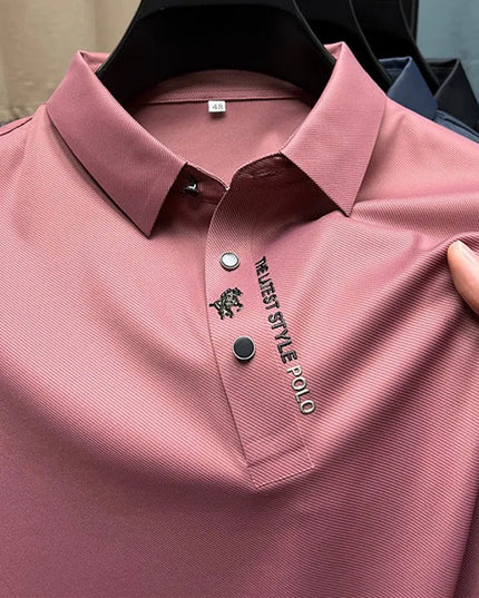 Men's Wrinkle-Free Polo Shirt Pink Polo Shirts