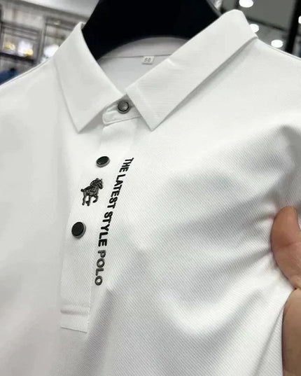 Men's Wrinkle-Free Polo Shirt White Polo Shirts