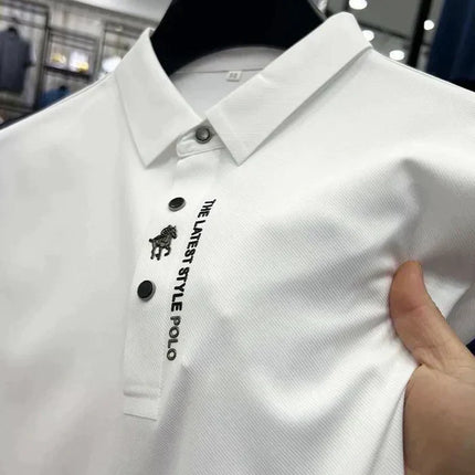 Men's Wrinkle-Free Polo Shirt White Polo Shirts