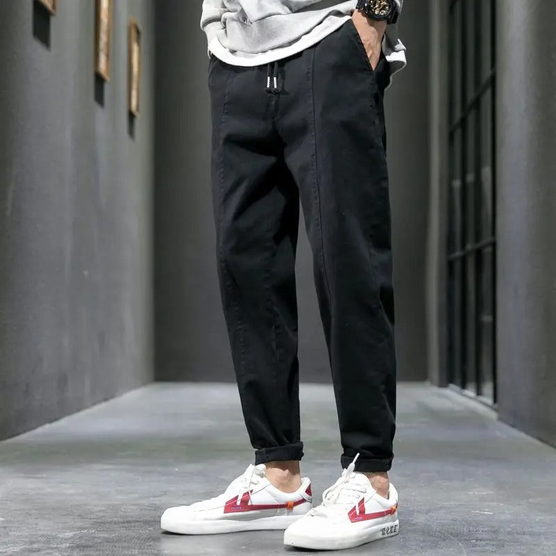 Men’s Slim Fit Stretch Trousers Black Men Pants