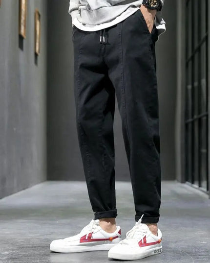 Men’s Slim Fit Stretch Trousers Black Men Pants