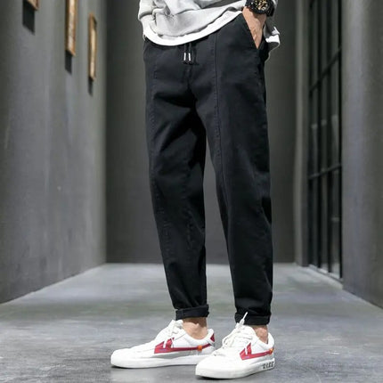Men’s Slim Fit Stretch Trousers Black Men Pants