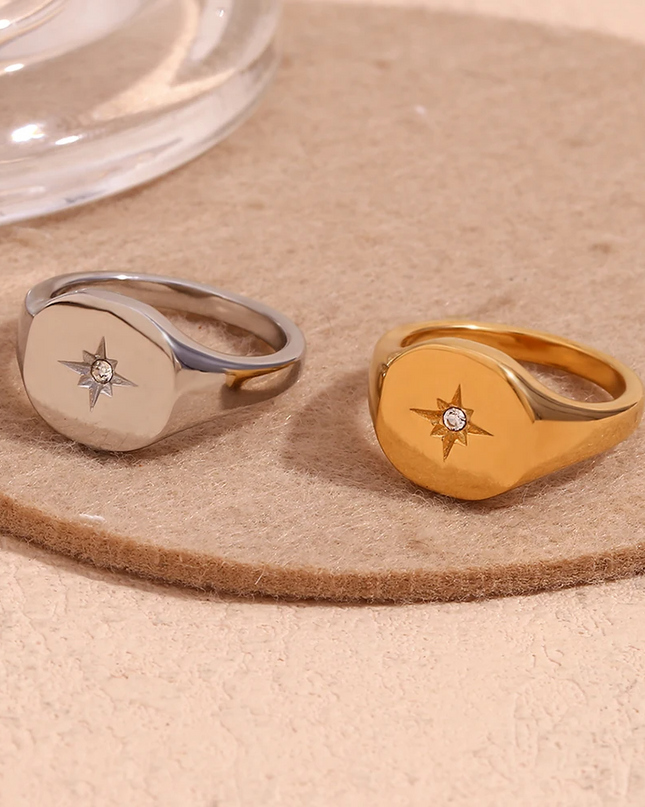 Celestial Star Signet Ring Ring
