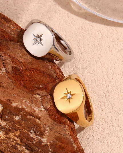 Celestial Star Signet Ring Ring