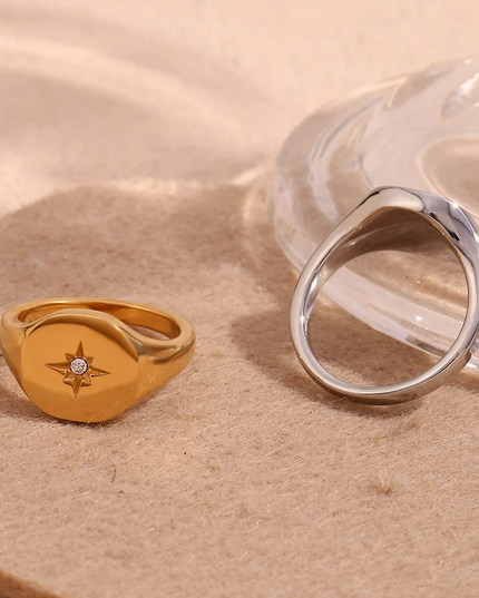 Celestial Star Signet Ring Ring