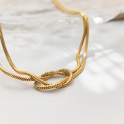 Twist Knot Snake Chain Choker Necklace