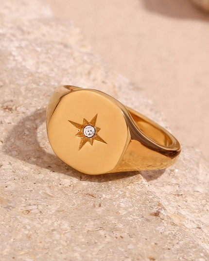 Celestial Star Signet Ring Ring