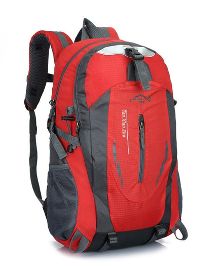 Waterproof Outdoor Travel Backpack – Multi-Compartment 40L Hiking Daypack Red Fire