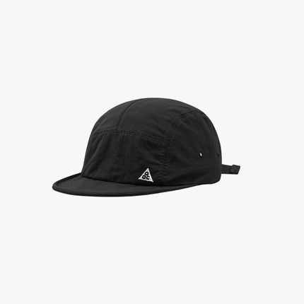 Unisex 5-Panel Nylon Outdoor Cap Black Adjustable Caps
