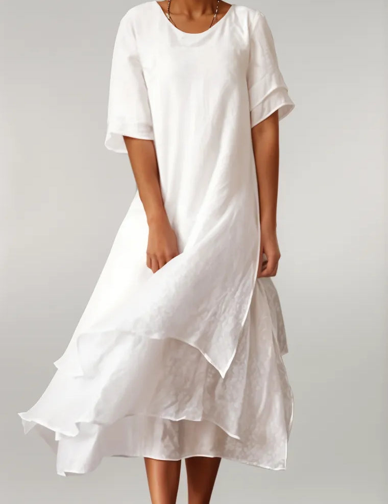 Eloise | Elegant Cotton Long Dress White (Almost sold out) Dresses