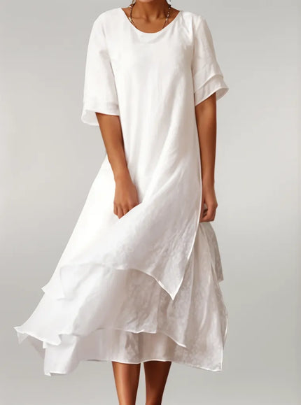 Eloise | Elegant Cotton Long Dress White (Almost sold out) Dresses