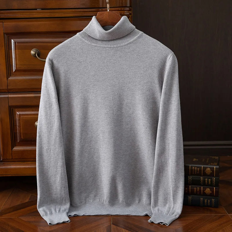 Merino Turtleneck Sweater Gray