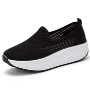 Comfy Slip-On Mesh Platform Shoes Black Shoes