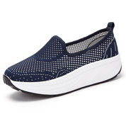 Comfy Slip-On Mesh Platform Shoes Navy Blue Shoes
