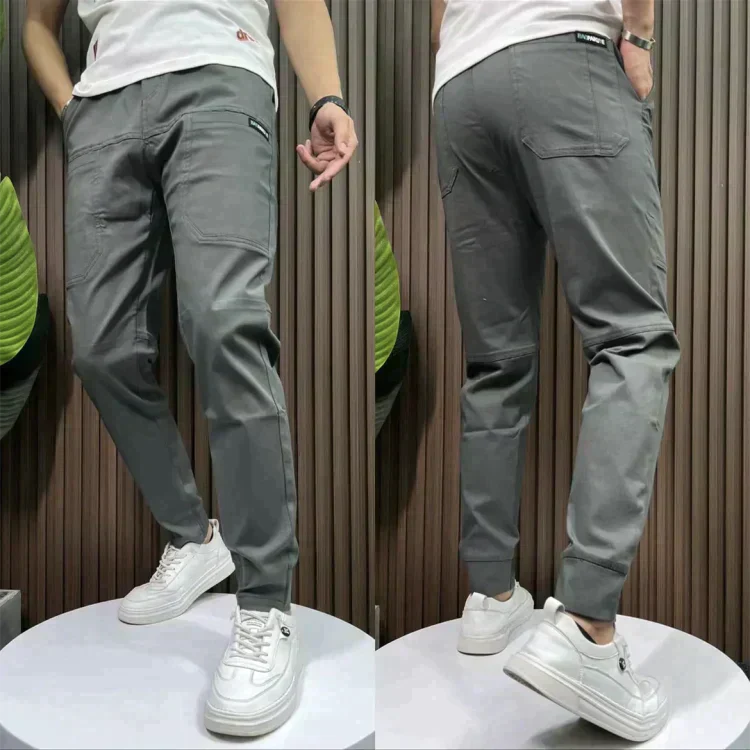 Treyson | Stretchy Cargo Pants Gray