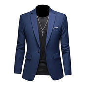 Men's Stylish Single-Breasted Blazer Navy blue Blazer