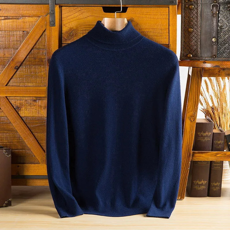 Merino Turtleneck Sweater Blue