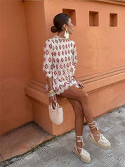 Tesse | Elegant Pleated Shirt and Skirt Ensemble Casual Set