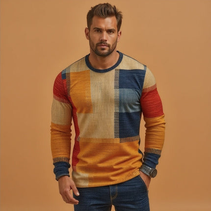 Stylish Retro Sweater Orange Men's Sweaters